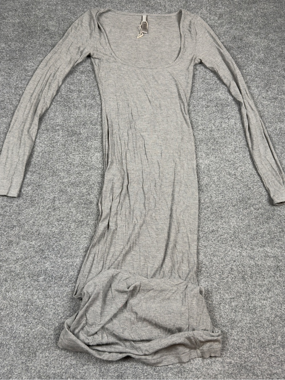 SKIMS Gray Long Sleeve Scoop Neck Maxi Dress